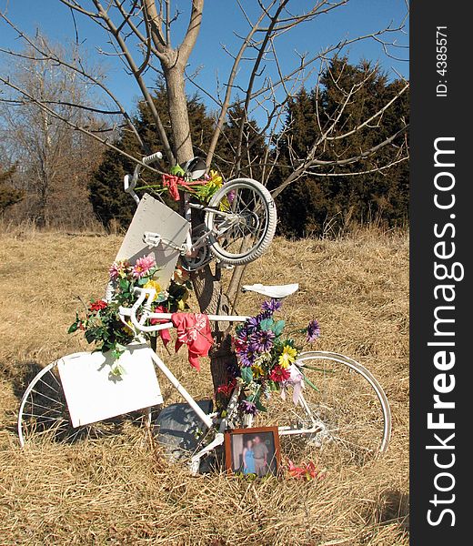 A memorial to those who passed while riding bicycles. A memorial to those who passed while riding bicycles.