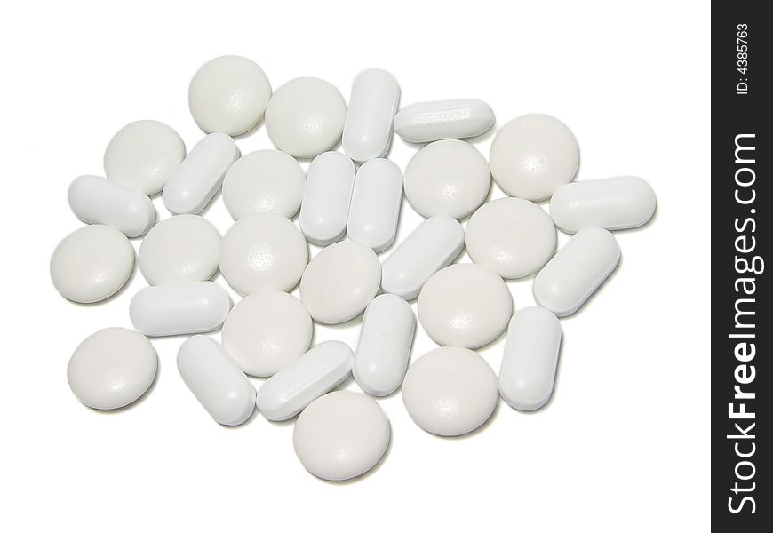 Mix Of Tablets On White Background