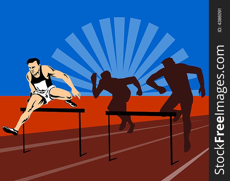 Illustration on the sport of track and field. Illustration on the sport of track and field