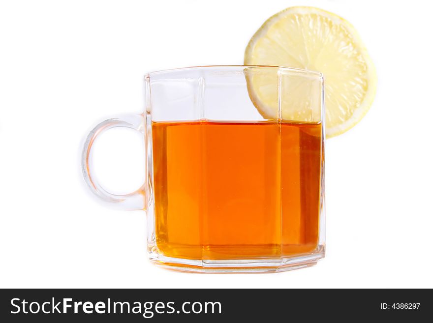 A cup of tea isolated on white