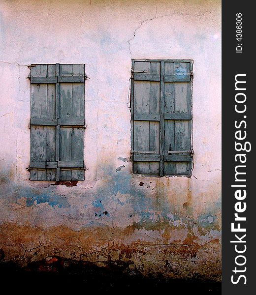 Shuttered windows of old house in a small Turkish town. Shuttered windows of old house in a small Turkish town