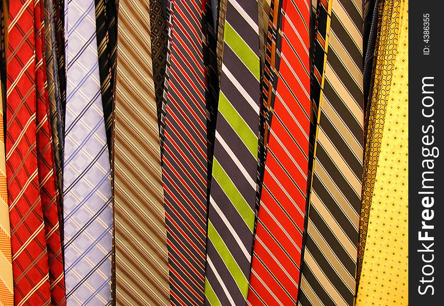 Many Different Colorful Men's Ties