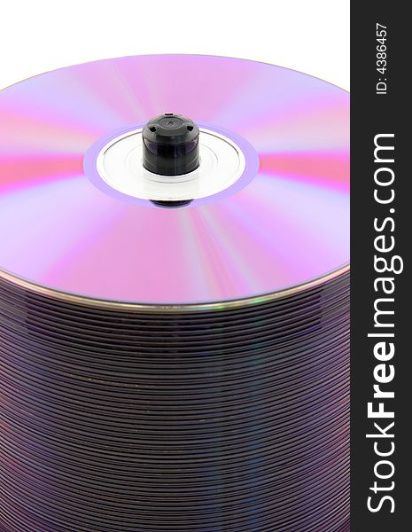 Purple CDs on spindle