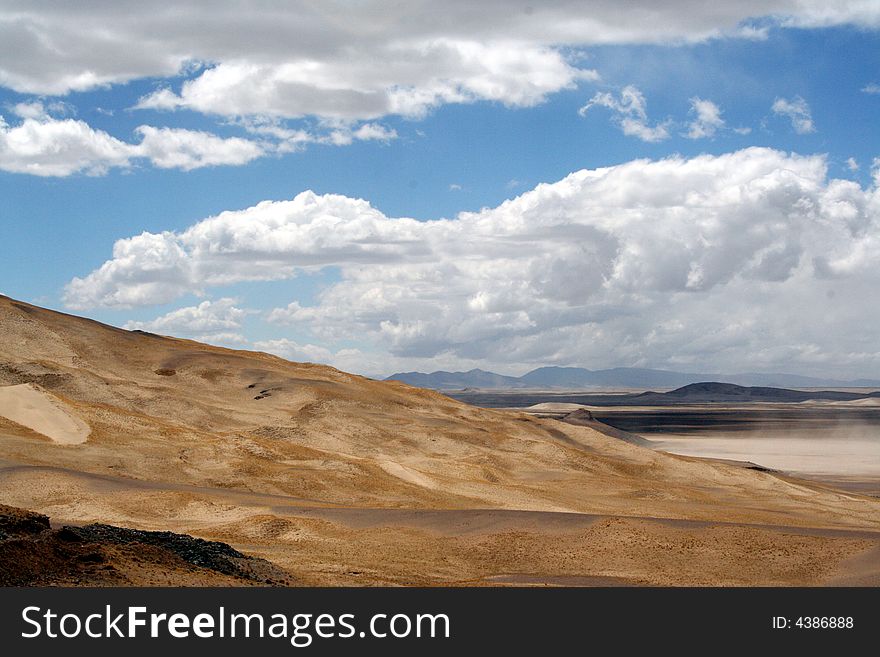 A Tibet ali road go through the highland mountains. A Tibet ali road go through the highland mountains