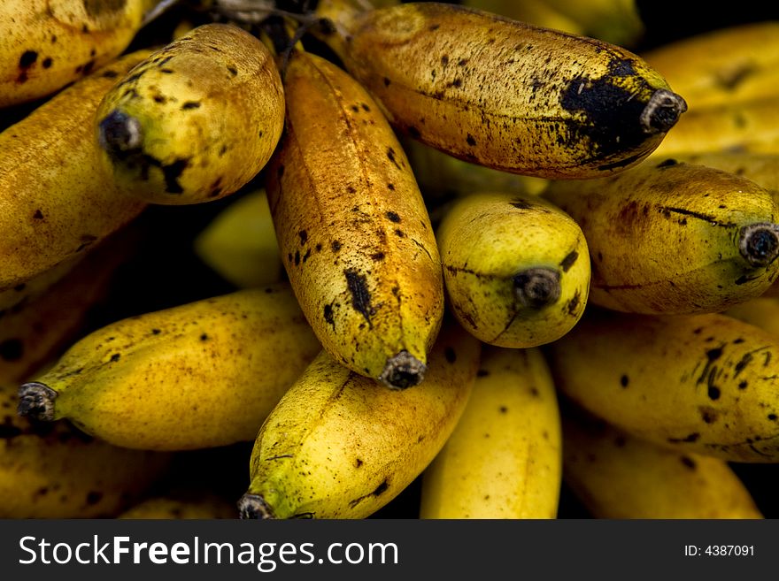 A bunch of ripe bananas