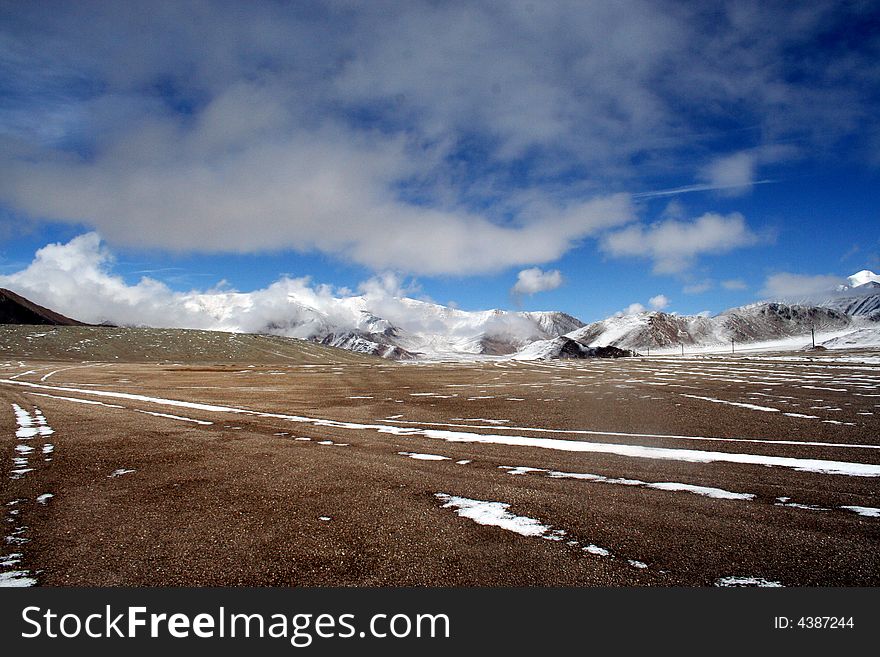 Wild scene of highland moutain pamirs