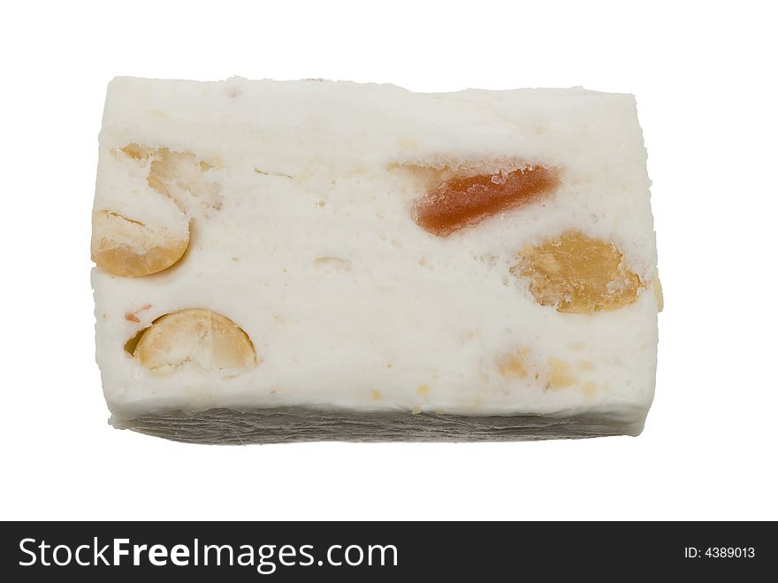 Delicious nougat isolated on a white background