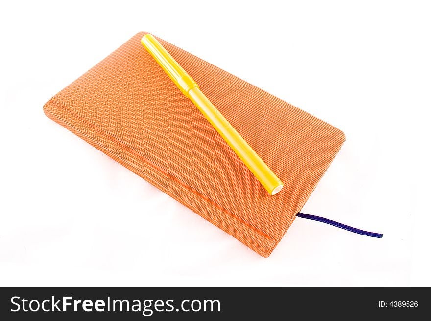 Red calendar and marker on a white background