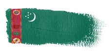 Brushstroke Flag Turkmenistan Stock Photos
