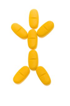 Man Silhouette Made From Orange Pills Stock Photo Man Silhouette Made From Orange Pills Stock Photo