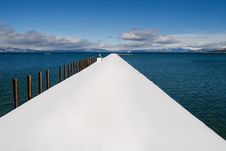 Public Pier On The Lake Royalty Free Stock Photography Public Pier On The Lake Royalty Free Stock Photography