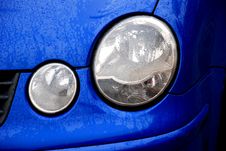Headlight And Raindrops Stock Photos Headlight And Raindrops Stock Photos