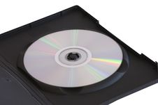 DVD-disc In Open Box On White Background Stock Images DVD-disc In Open Box On White Background Stock Images