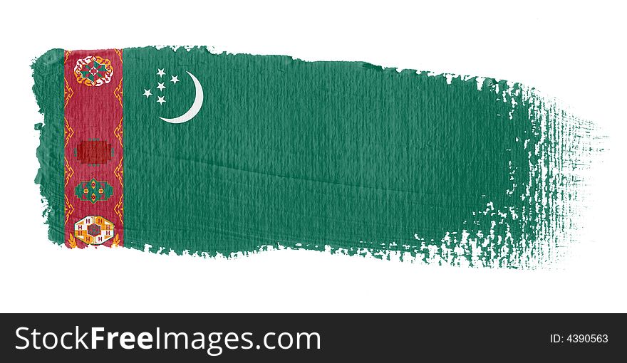 Brushstroke Flag Turkmenistan