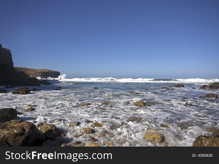 Rocky coast at the atlantic ocean in Portugal. Rocky coast at the atlantic ocean in Portugal