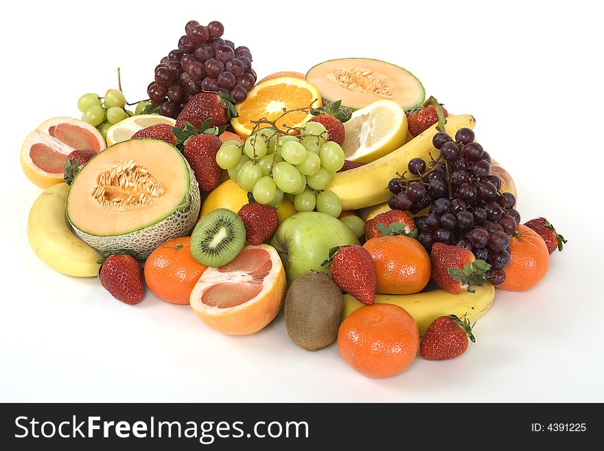Assortment of fresh fruit in many colors