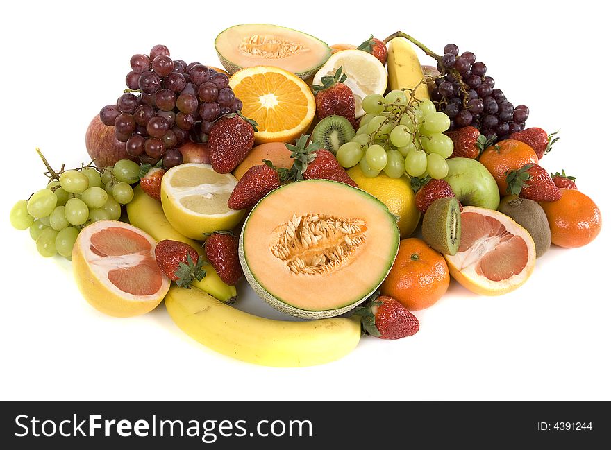 Assortment of fresh fruit in many colors