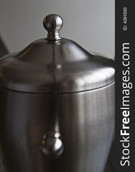 Smooth and shiny stainless steel ice bucket. Smooth and shiny stainless steel ice bucket