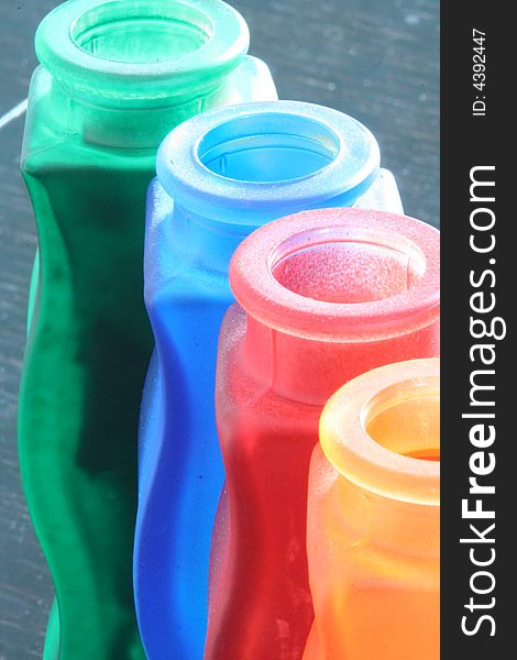 Bottles isolated on the table