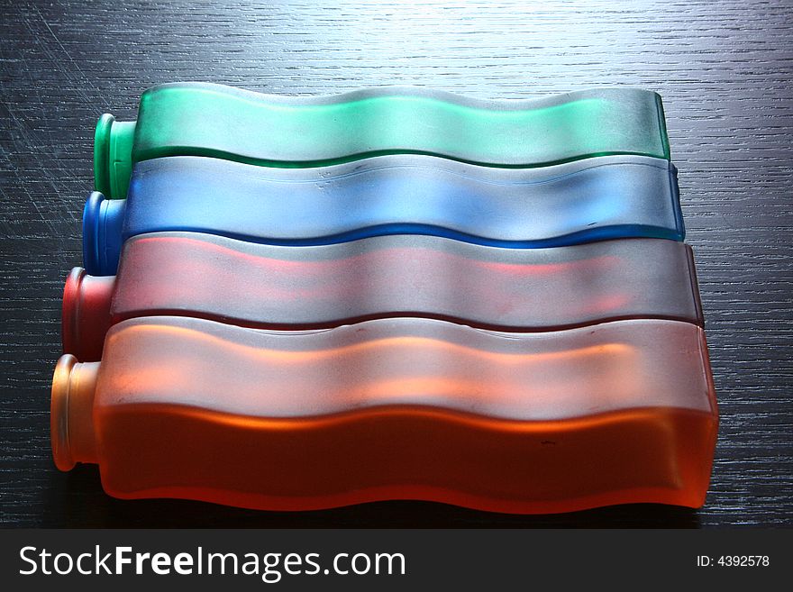 Bottles isolated on the table