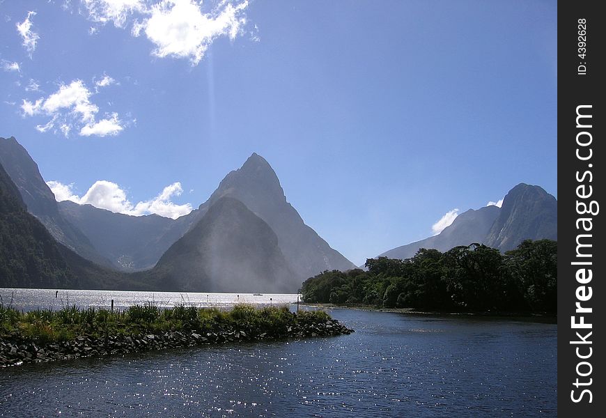 Milford Sound in fjordland in New Zealand.