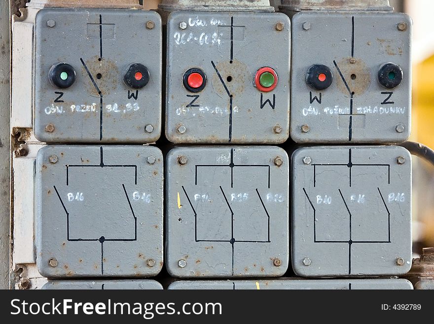 Sets of old, retro-looking switch. Sets of old, retro-looking switch