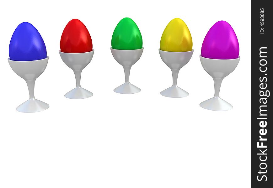 The 3d isolated color eggs, concepts ideas