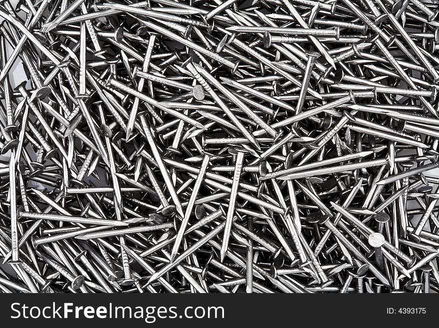 Close-up of a pile of nails