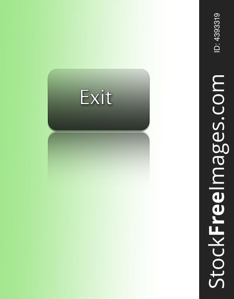 Illustration on a green background, exit