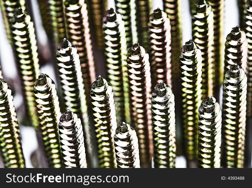 Close-up of a screws isolated on white