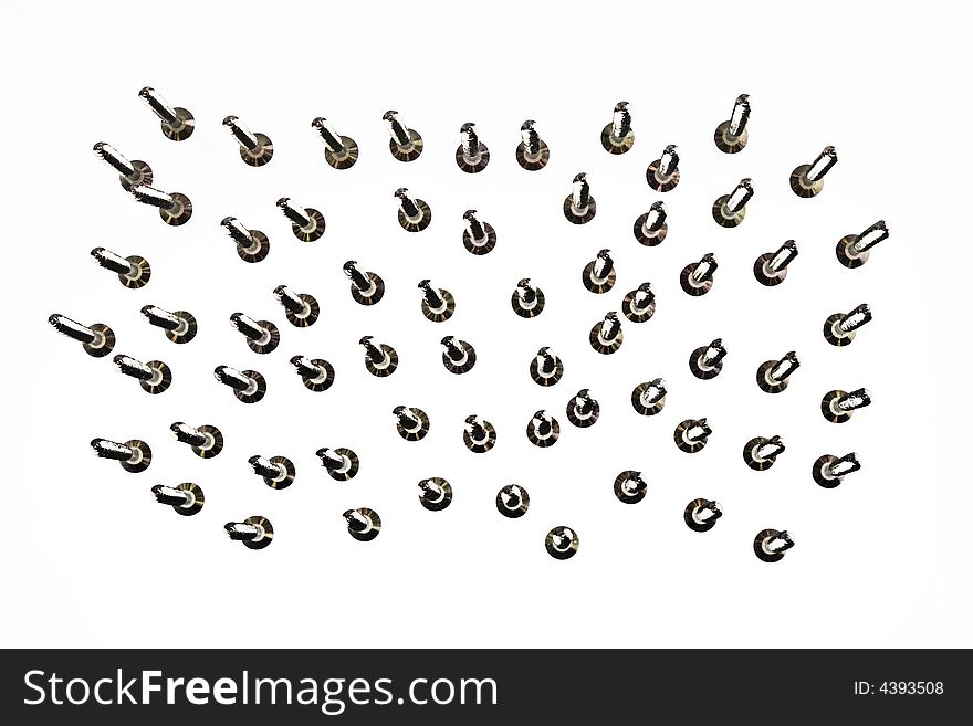 Close-up of a screws isolated on white