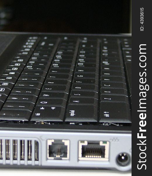 A close-up of a laptop keyboard