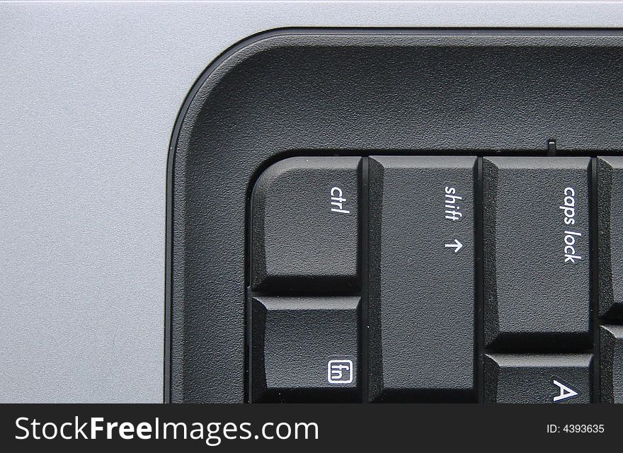 A close-up of a laptop keyboard