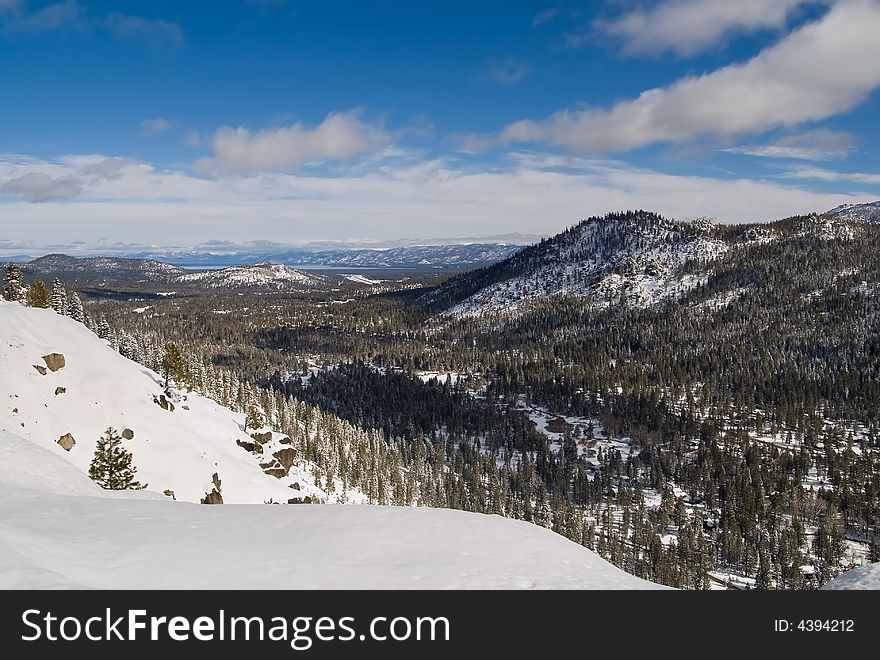 Mountains near Lake Tahoe in winter. Mountains near Lake Tahoe in winter