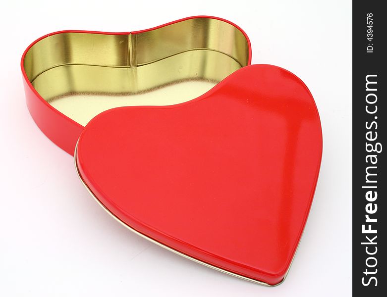 Empty gift box in the shape of a heart