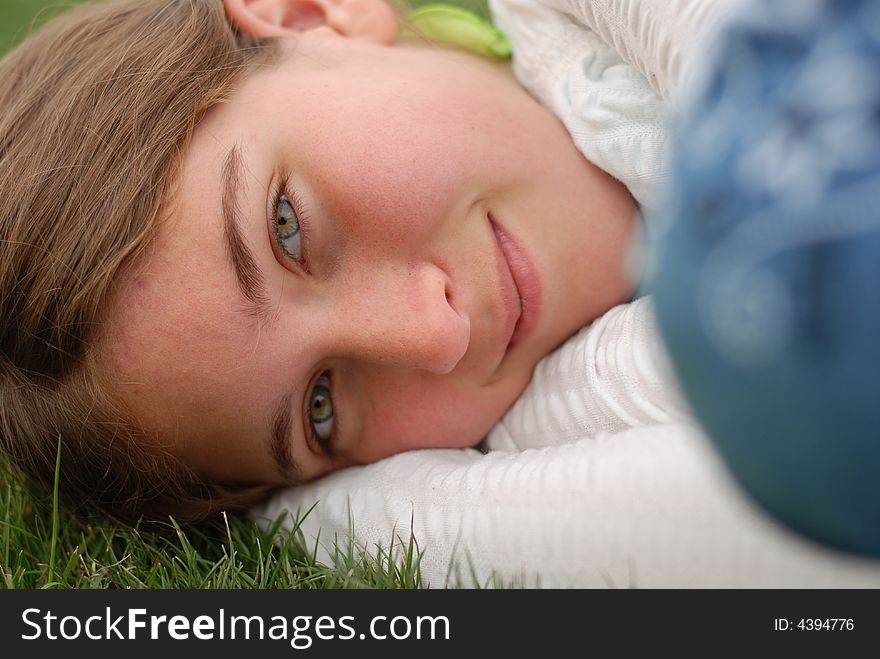 Young and happy girl is enjoying herself outdoors. Young and happy girl is enjoying herself outdoors