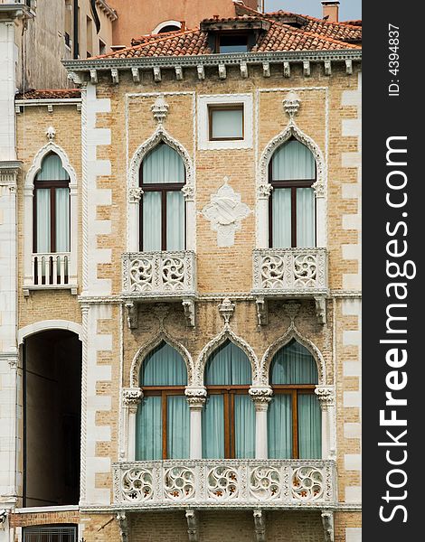 Part of an old building at Grand Canal waterfront, Venice, Italy. Part of an old building at Grand Canal waterfront, Venice, Italy