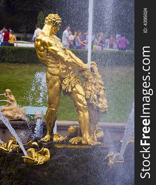 Fountain in Peterhof (near St Petersburg), Russia
