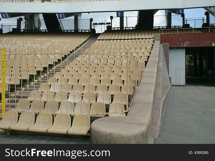 Empty seats on football stadium. Empty seats on football stadium