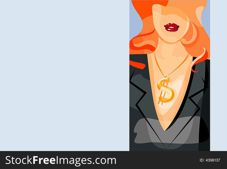Vector image of woman with necklace