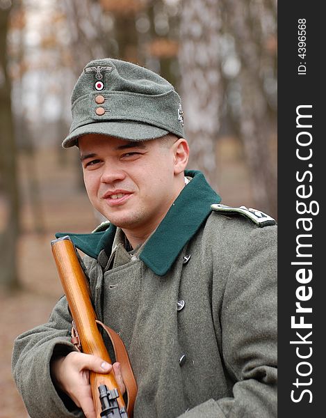 German soldier. WWII reenacting