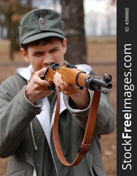 German Soldier. WWII Reenacting