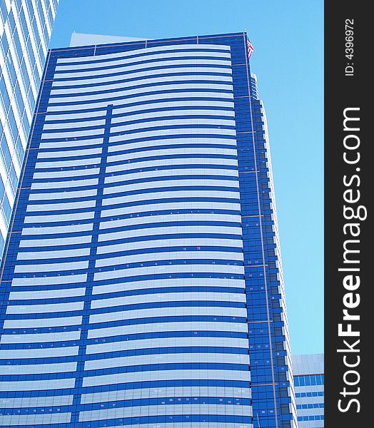 Modern blue building in the city. Modern blue building in the city