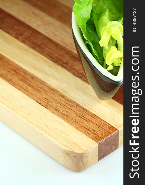 The lettuce on the plank