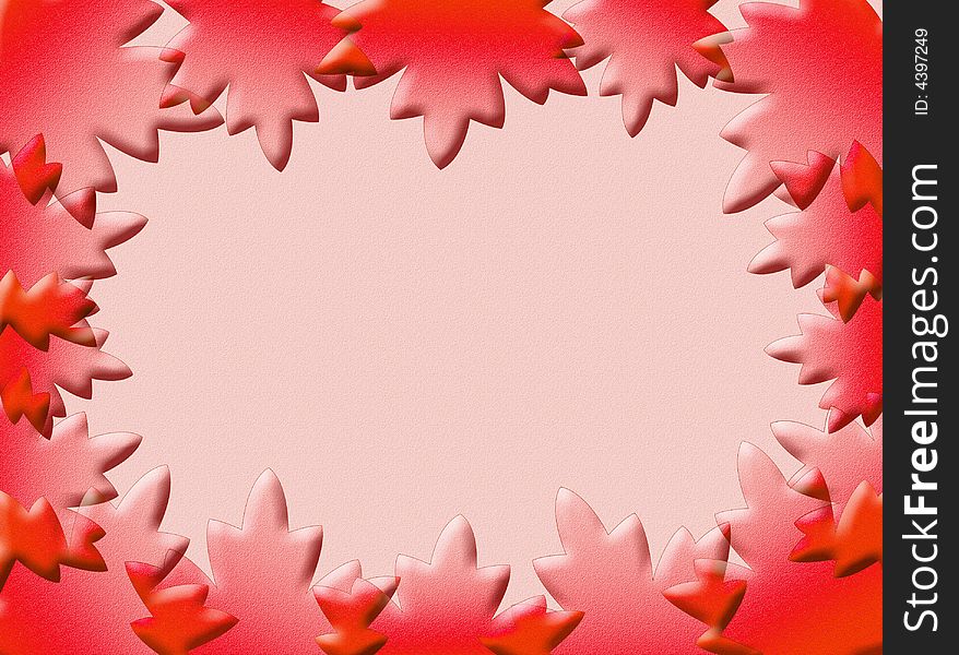 A colorful background with 3d leaves as frame. A colorful background with 3d leaves as frame