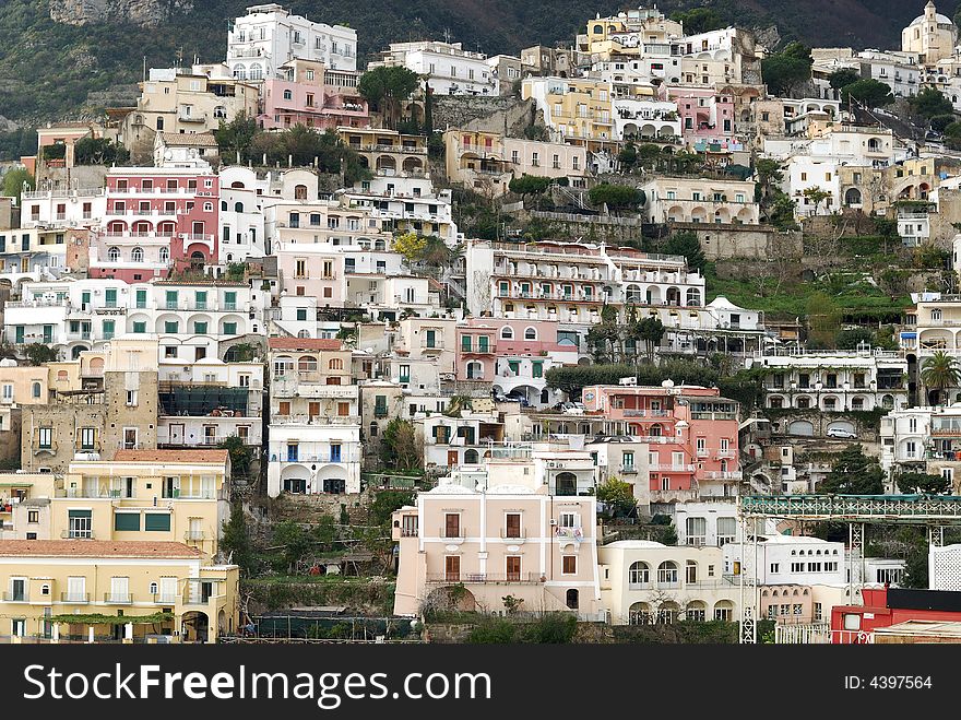 The Positano city on the amalphitan coast
