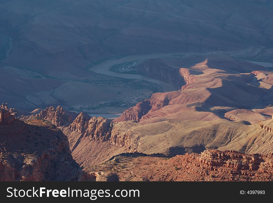 View of colorado river from grand canyon. View of colorado river from grand canyon