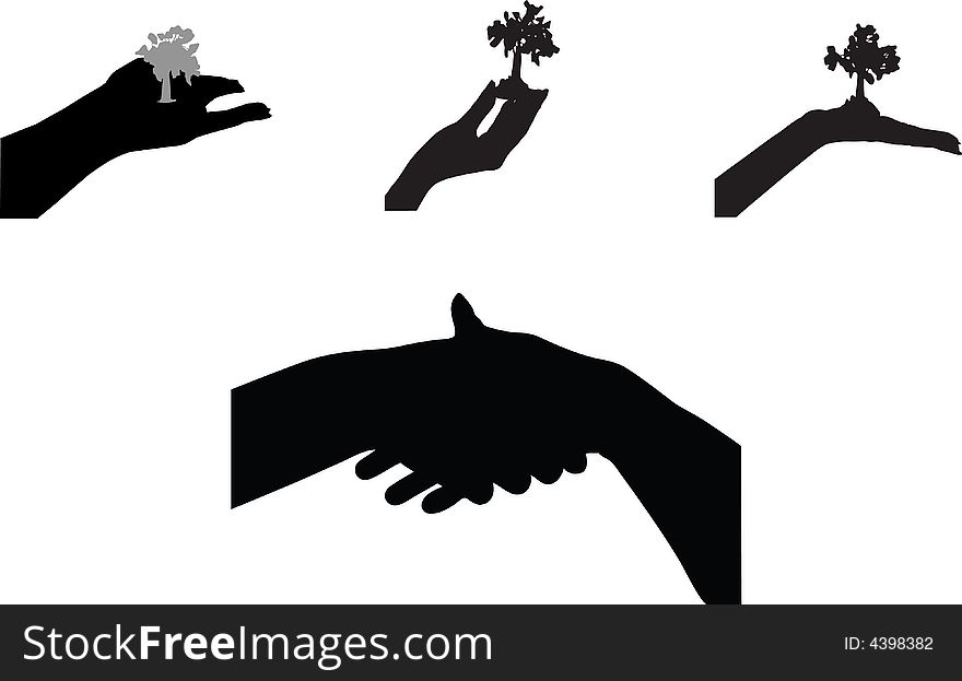 Hands for your design. Silhouettes