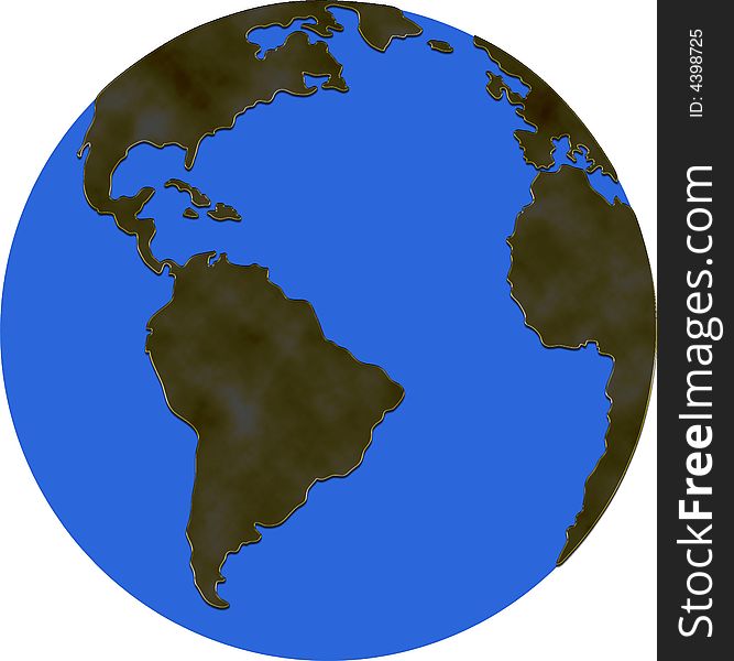 World map include south america and africa. World map include south america and africa