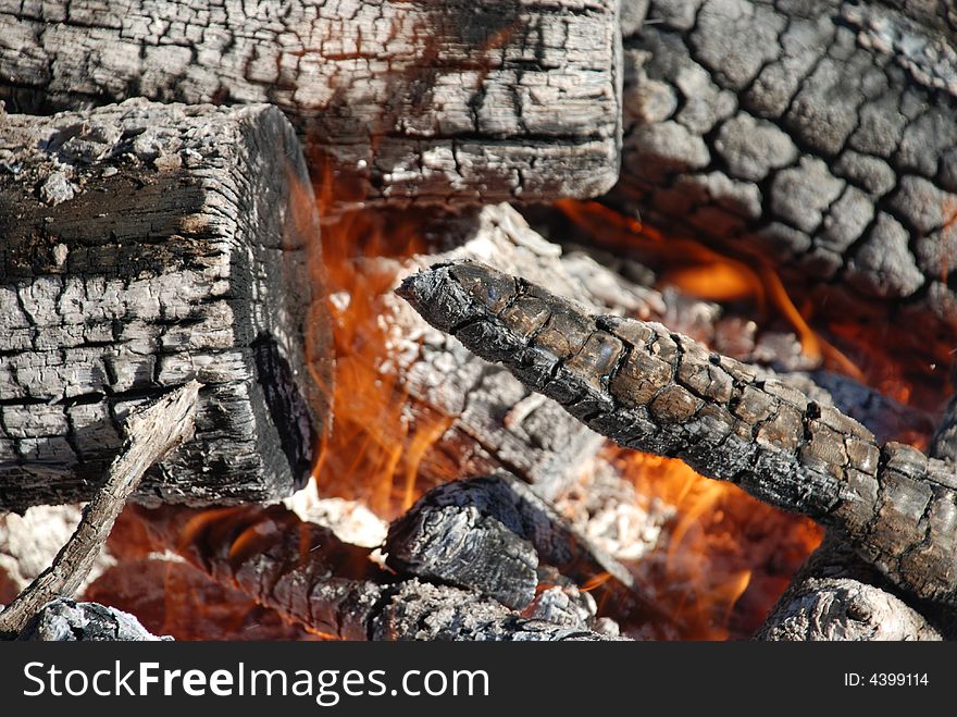 Hot fire from spring cleanup burning pile. Hot fire from spring cleanup burning pile